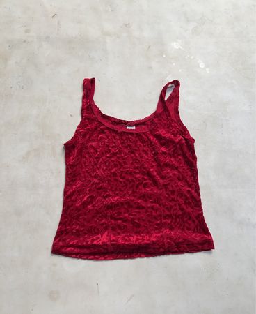 body zone by KappAhl Red Burnout Tank Top
