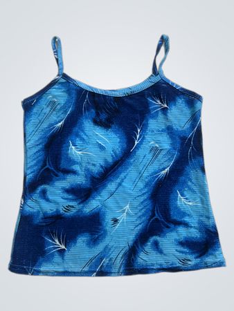 Blaue Camisole mit Federdruck