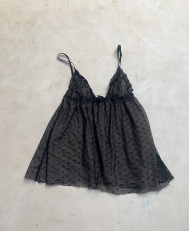 Schwarzes Spitzen-Babydoll