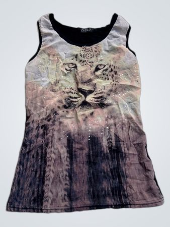 PAULO Damen ärmelloses Tanktop mit Leopardenmuster