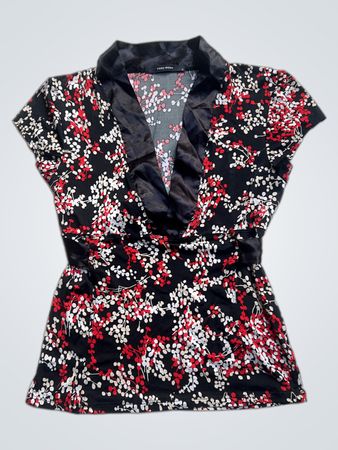 Vero Moda Bluse mit floralem Print und kurzen Ärmeln
