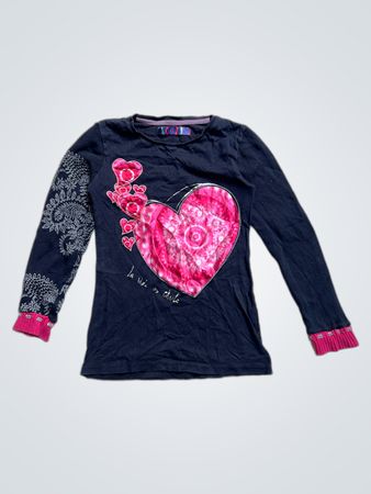 Desigual Langarmshirt mit Herz-Grafik