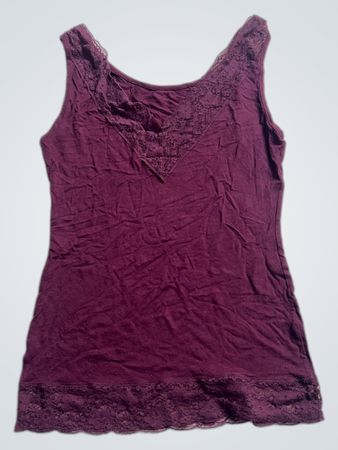 Burgundy Spitzenbesatz-Trägertop