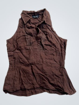 CLASS Made in Italy Braun Ärmelloses Top mit Kragen