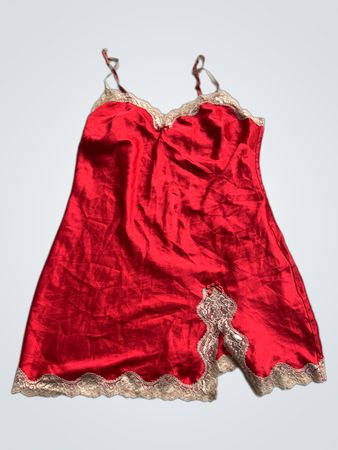 Victoria's Secret Rotes Spitzenbesatz-Negligé-Kleid