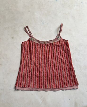 Rosa gestreiftes Tanktop