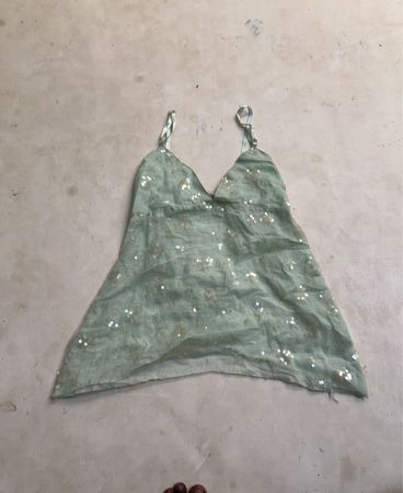 Mintgrünes Pailletten-Camisole