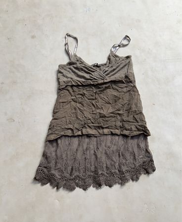 Siste's Damen-Camisole in Braun mit Spitzenbesatz