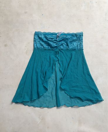KISS ME Teal Spitze-Babydoll-Top mit Spitzenbesatz