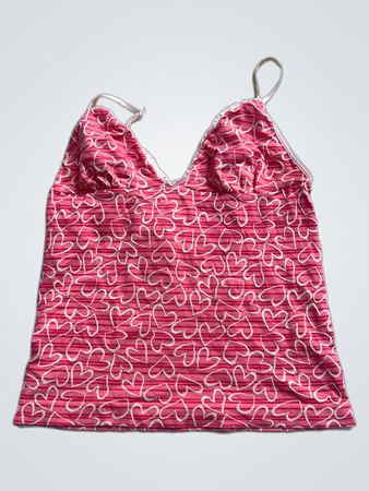 Rosa Herz-Print Camisole