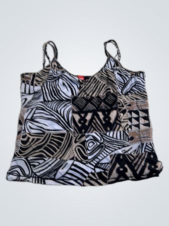 Olsen Damen Top mit abstraktem Print und Spaghettiträgern