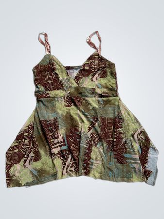 Grün-braun gemustertes Camisole
