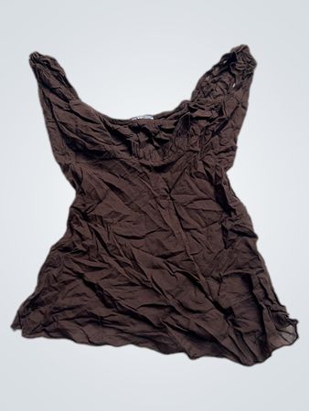 Maya Brown Crushed Fabric Tank Top