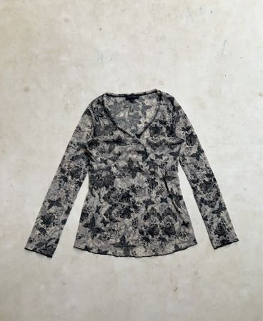 Kiabi Maman Mesh-Oberteil mit Blumenmuster