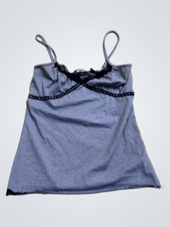 Mystischer gestreifter Camisole mit schwarzer Spitzenborte