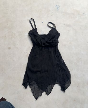 Schwarzes durchsichtiges Elfenkleid
