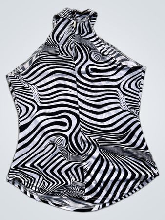 Madonna Zebra-Print Neckholder-Top