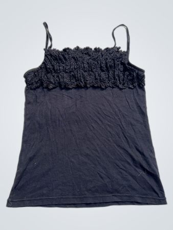 Le Trousseau Black Ruffle Cami