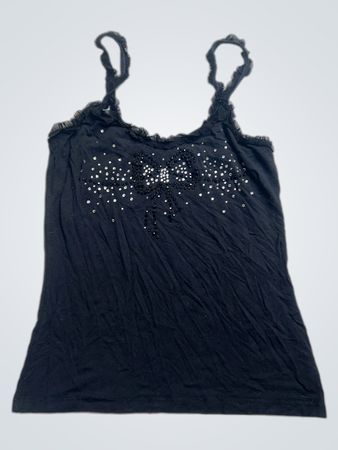 Schwarzes Trägertop mit Pailletten