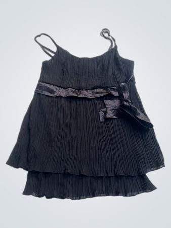 Schwarzes plissiertes Camisole mit Banddetail