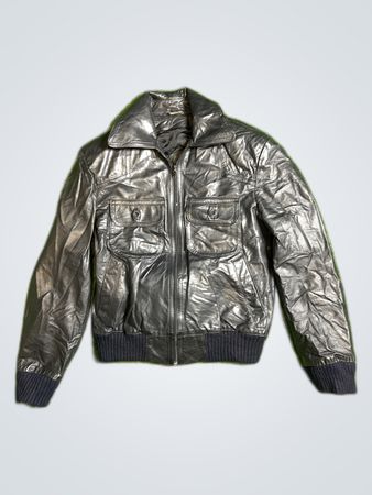 Black Leather Bomber Jacket