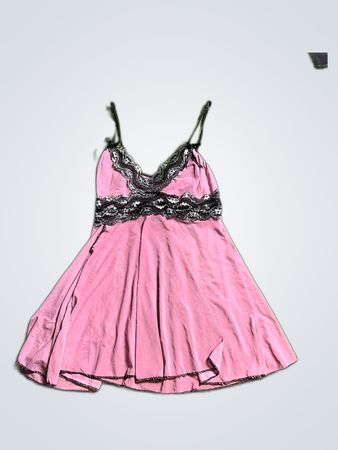 Lace Trim Pink Slip Dress