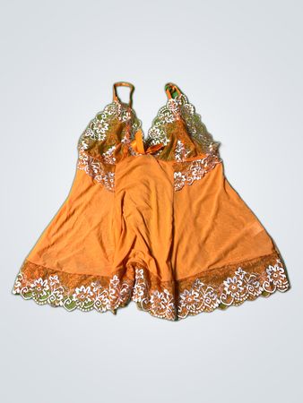 Orange Lace Trim Camisole