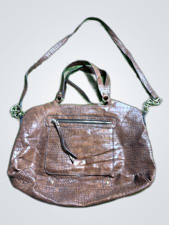Unbranded Brown Crocodile Print Tote Bag
