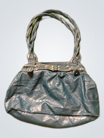 Blue Leather Handbag