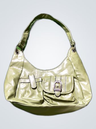 Olive Green Leather Shoulder Bag