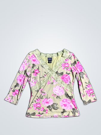 I.N.C. Floral Printed Lace Blouse