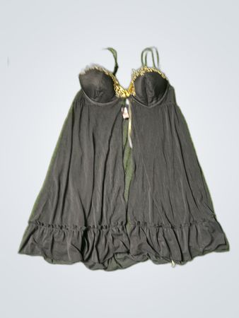 Inner Secrets Black Embroidered Slip Dress