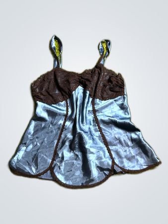 Cinema Etoile Blue Satin Camisole