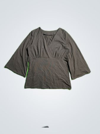 Brown Bell Sleeve Blouse