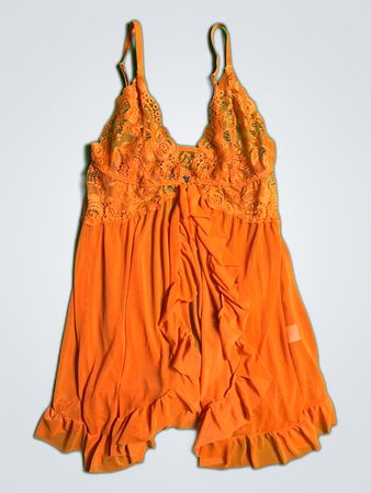 Orange Lace Slip Dress