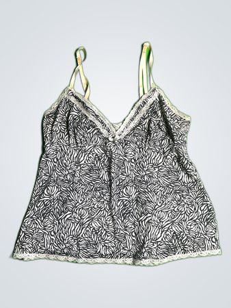 Lace Trim Zebra Print Camisole