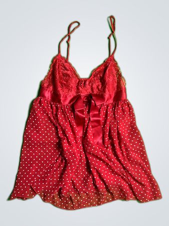 Inner Secrets Red Lace Polka Dot Camisole