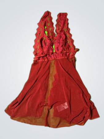 Klerer Red Lace Slip Dress