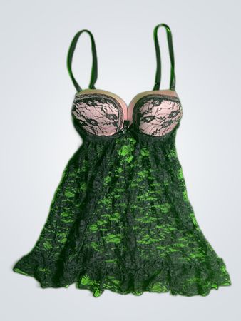 Black Fuchsia Lace Slip Dress