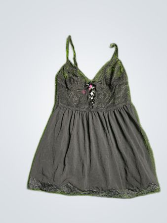 Black Lace Trim Chemise