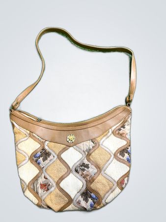 Patterned Woven Shoulder Bag