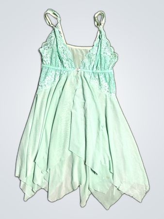 Green Lace Trim Chemise