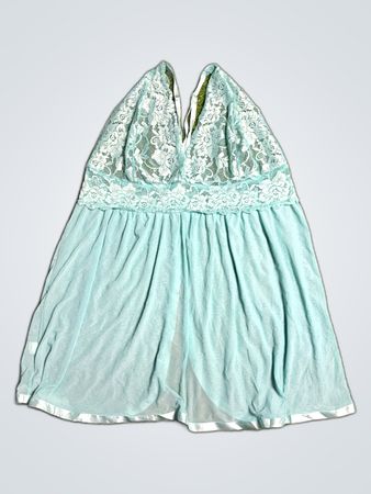 Light Blue Lace Trim Chemise