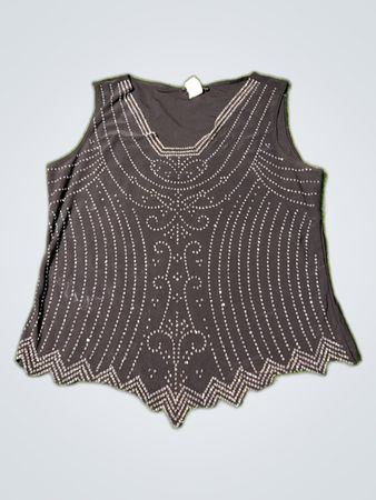 S. Levine Gray Sleeveless Top
