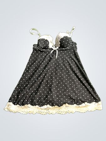 SIPICH Black Polka Dot Lace Trim Camisole