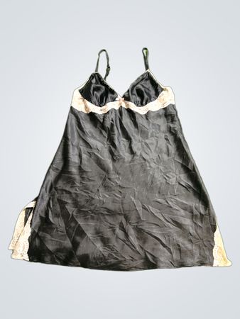 Victoria's Secret Black Lace Trim Slip Dress