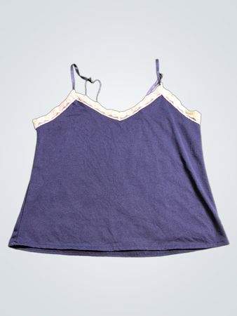 Blue Camisole with Lace Trim