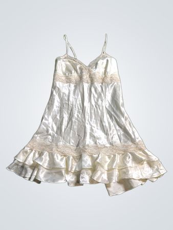 Flora White Satin Chemise