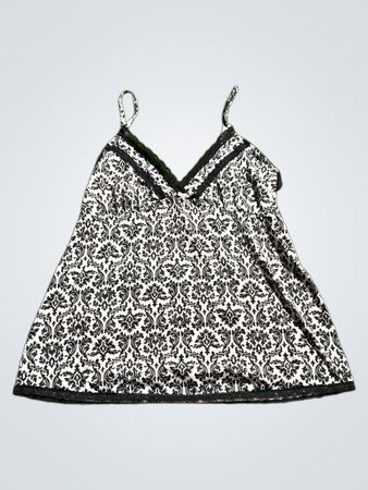 Black and White Floral Pattern Tank Top