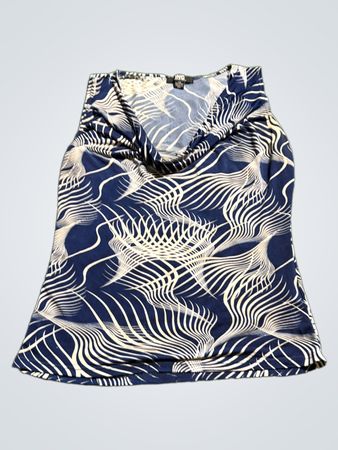 Blue and White Patterned Skirt
